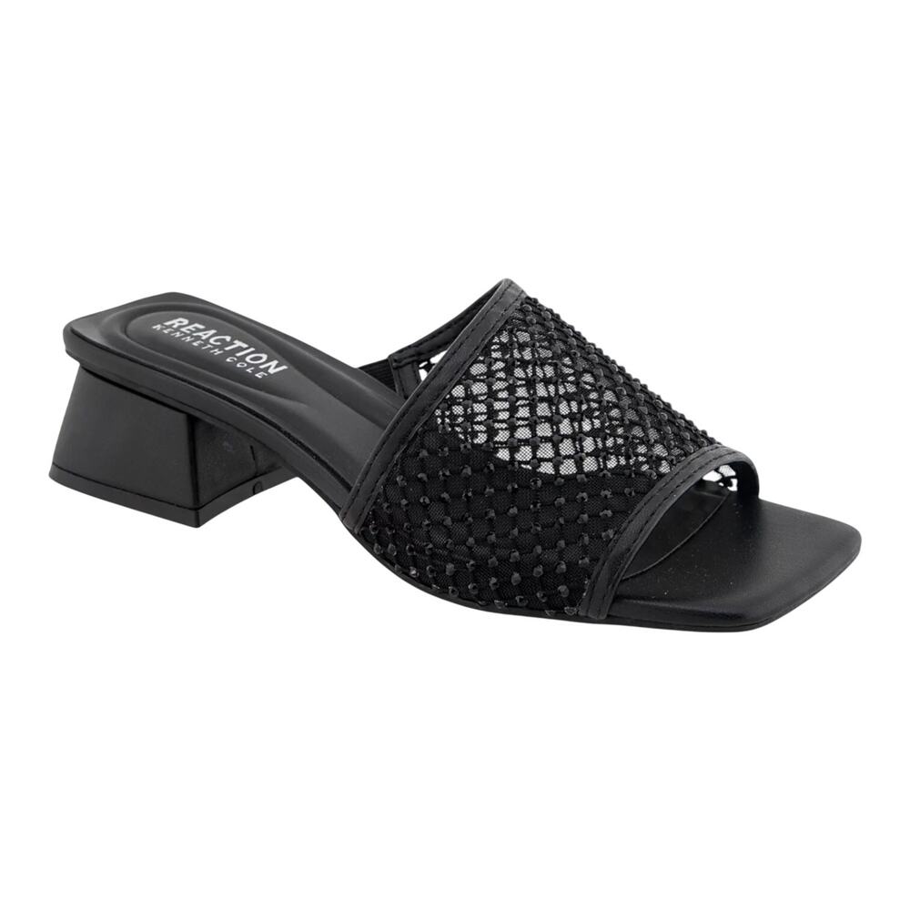 Kenneth Cole Reaction Women's Buenita Block Heel Slide Sandals Black Size 10